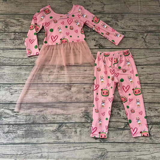 Valentine's Day Cartoon Pink Yarn Outfit