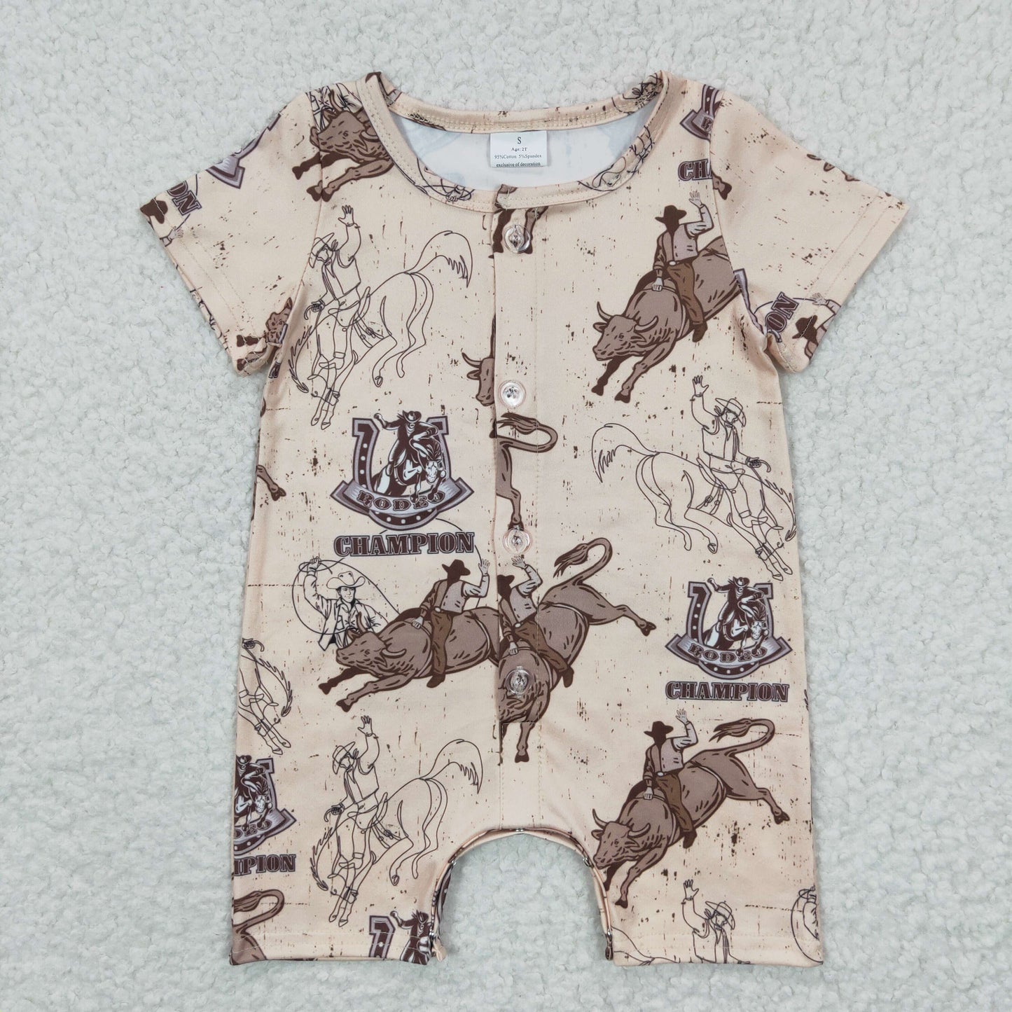 baby cowboy cotton romper