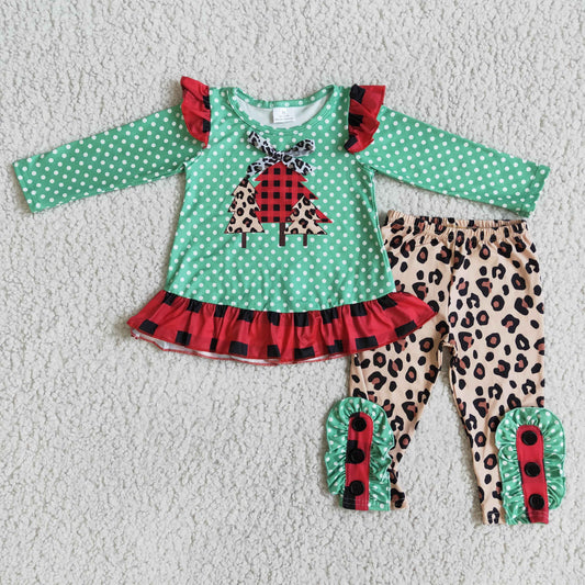 Christmas Tree Girl Ruffle SET