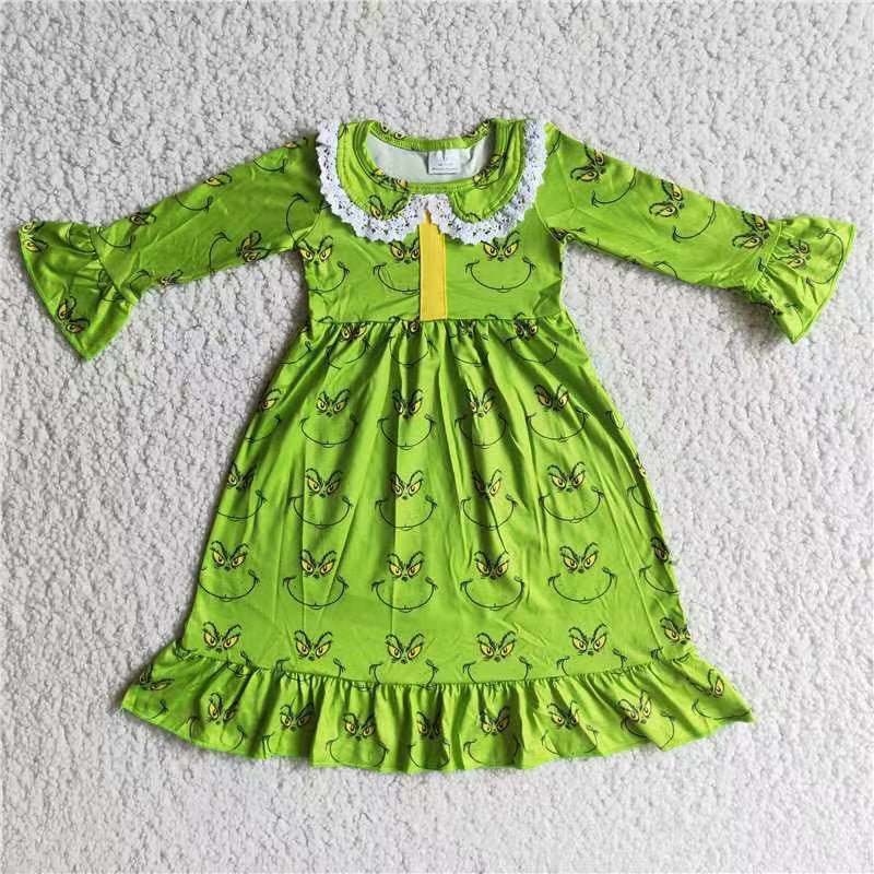 Cartoon Green Dress 6 A14-30