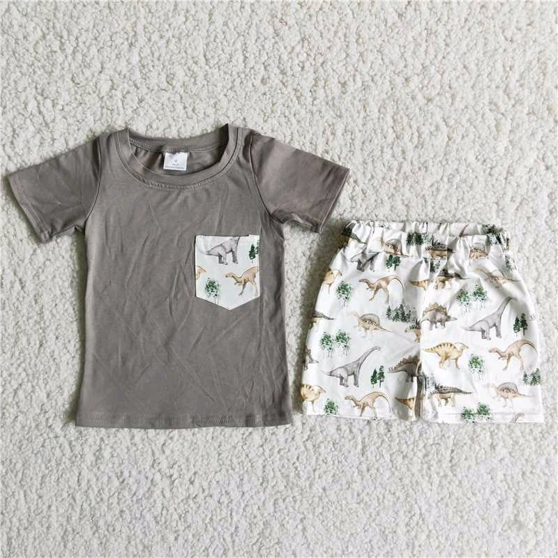 Dinosaur Smoked T-shirt shorts Set – SUTUTU02