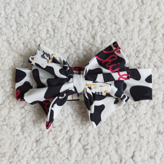 I run on Chick-Fil-A  COW print BOW