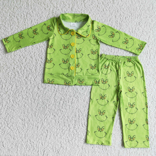 boys cartoon long sleeve pajamas sets