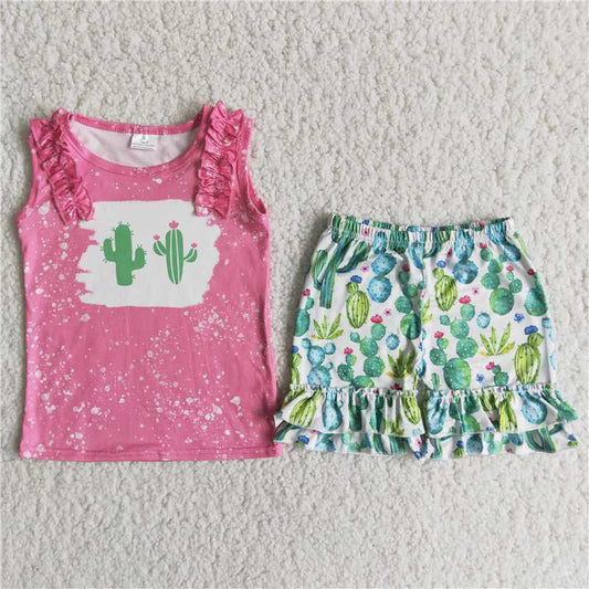 Cactus Pink T-shirt shorts Set