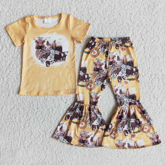 Heifer Yellow T-shirt bell bottoms pants