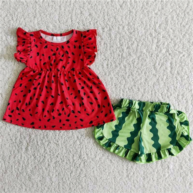 Watermelon short sleeve T-shirt  Ruffle Pants Outfit