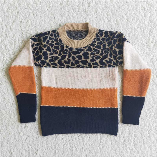 Leopard white orange black brown Sweater