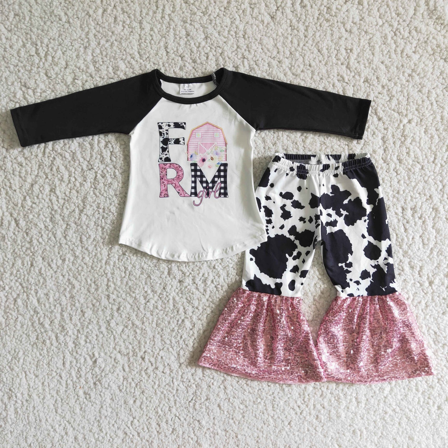 farm cow sequins outfit