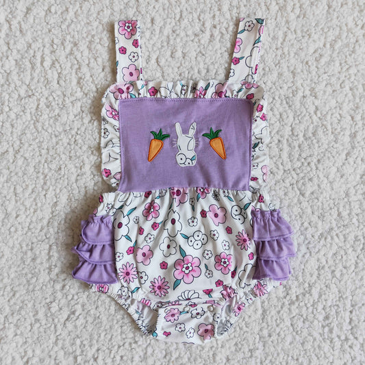 Easter Carrot Embroidered Romper