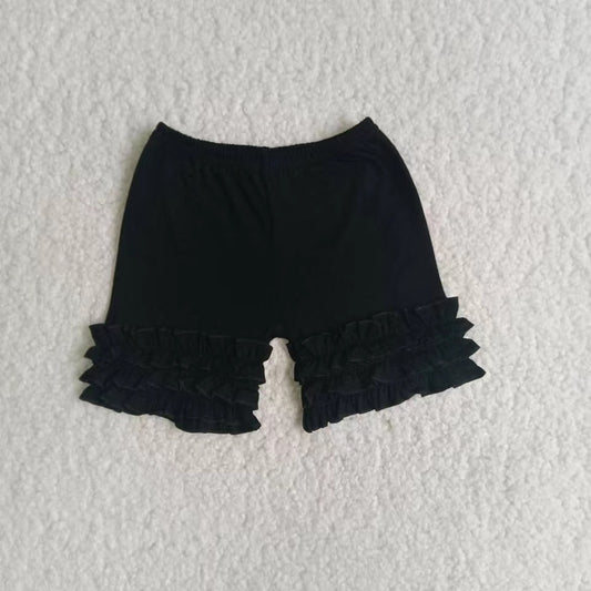 Black ruffle shorts