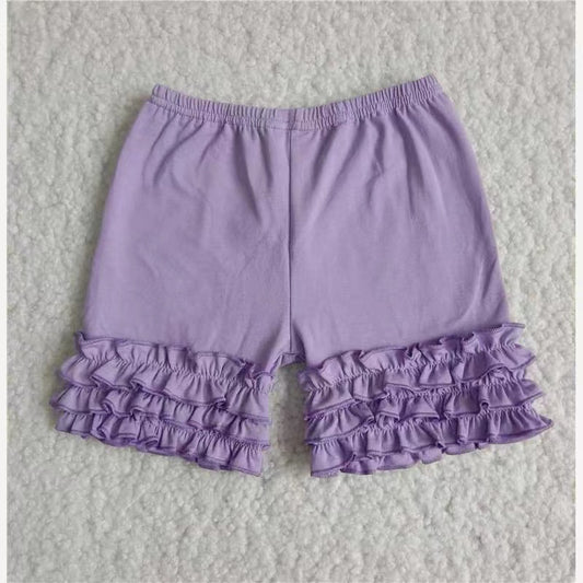 Purple ruffle shorts