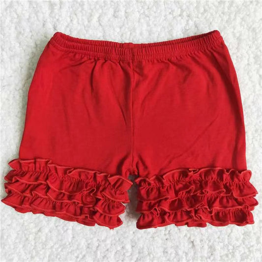 Red ruffle shorts