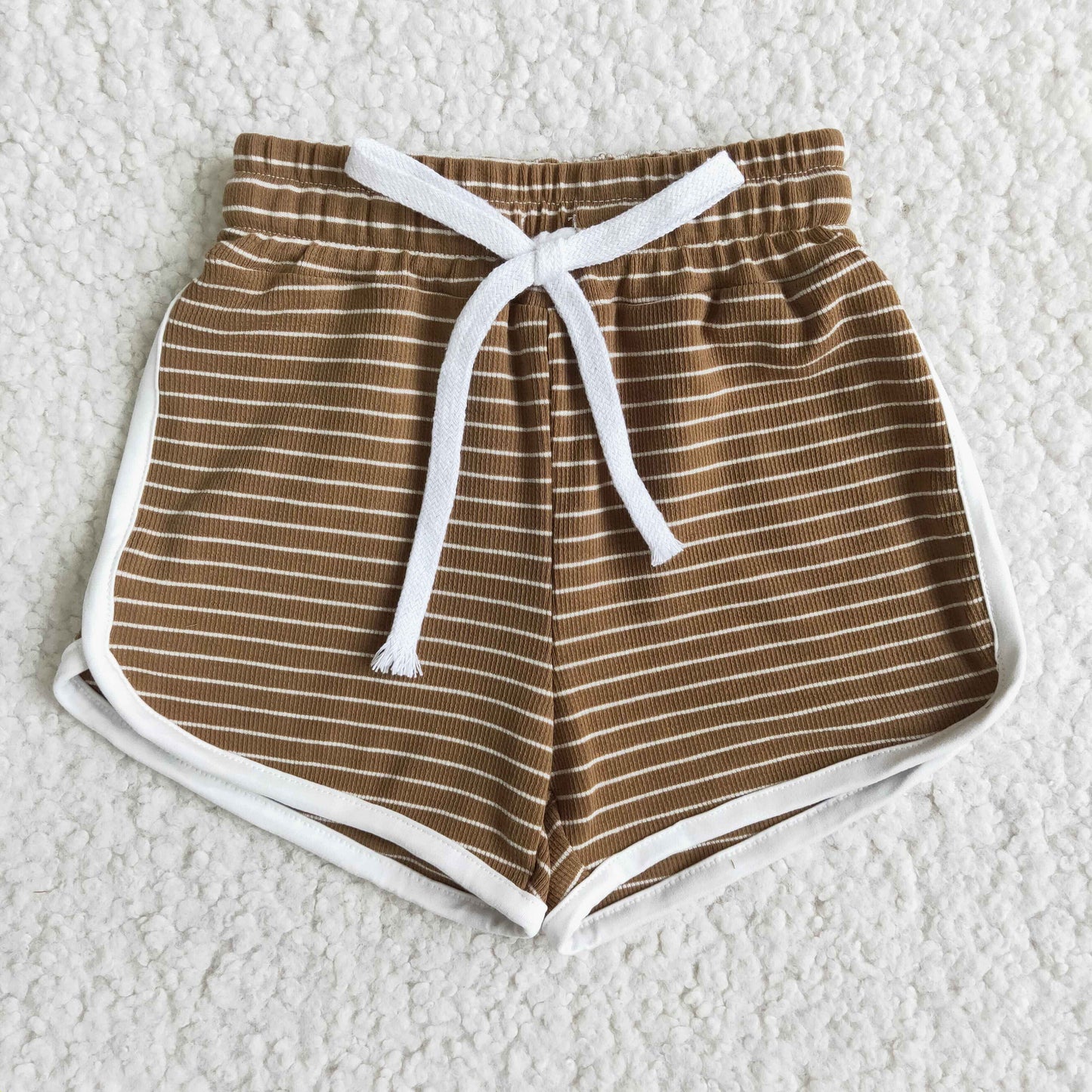 BROWN stripe 100% Cotton shorts