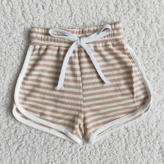 BROWN stripe 100% Cotton shorts