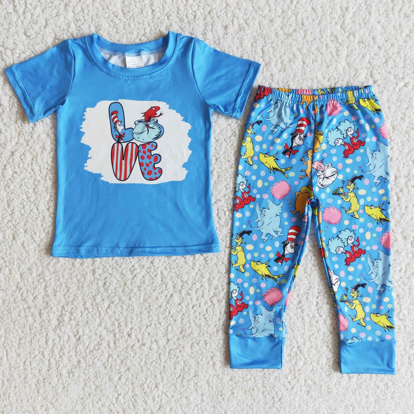 Love Blue T-shirt Legging pants Set