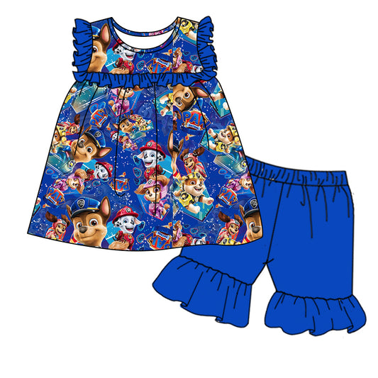 cartoon dog shorts set-preorder