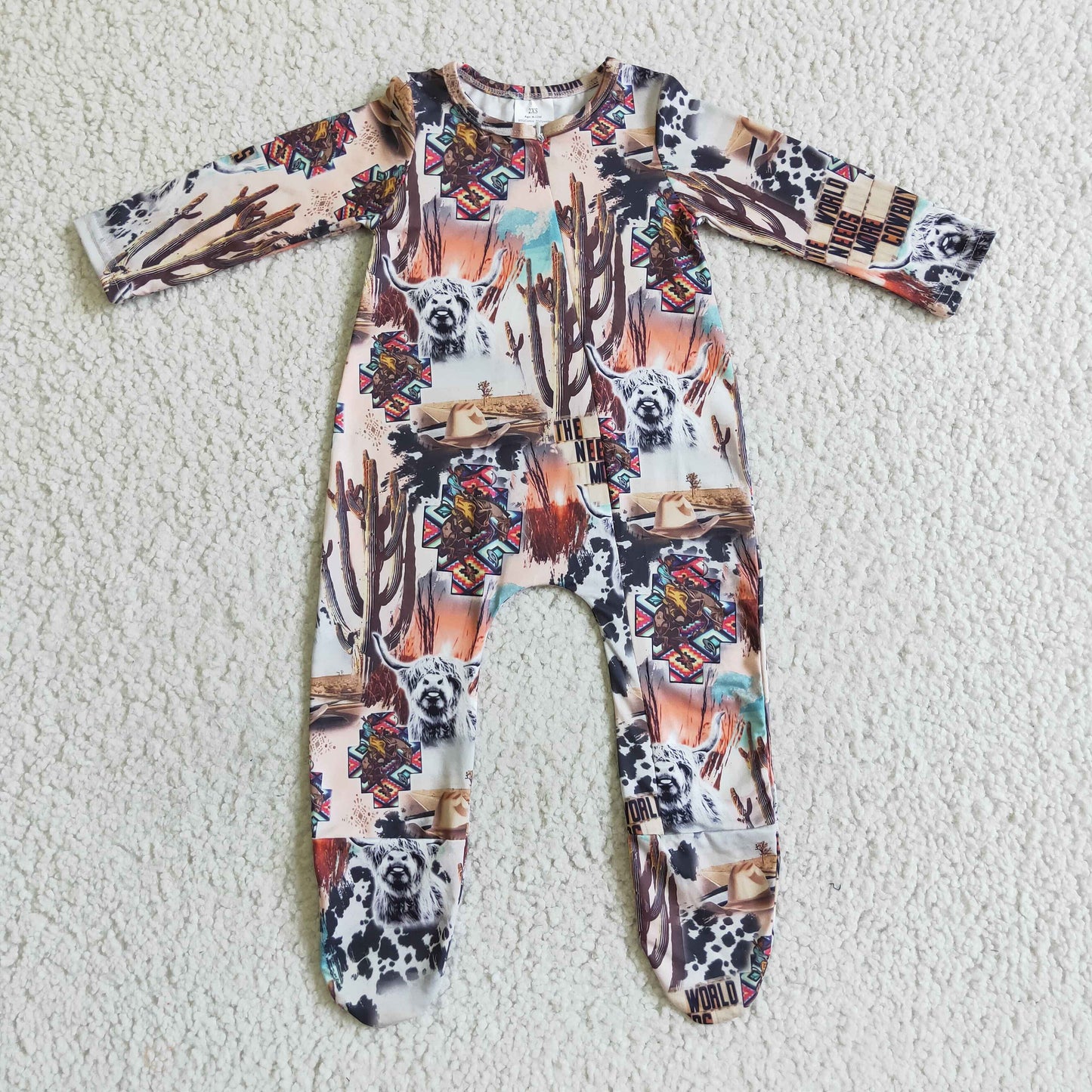 Highland Cow Long Sleeve romper