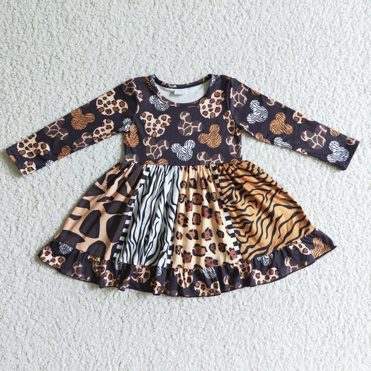 Cartoon Leopard patchwork Dress 6 B11-37