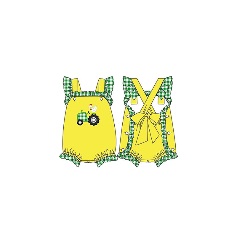 Yellow Tractor romper-preorder