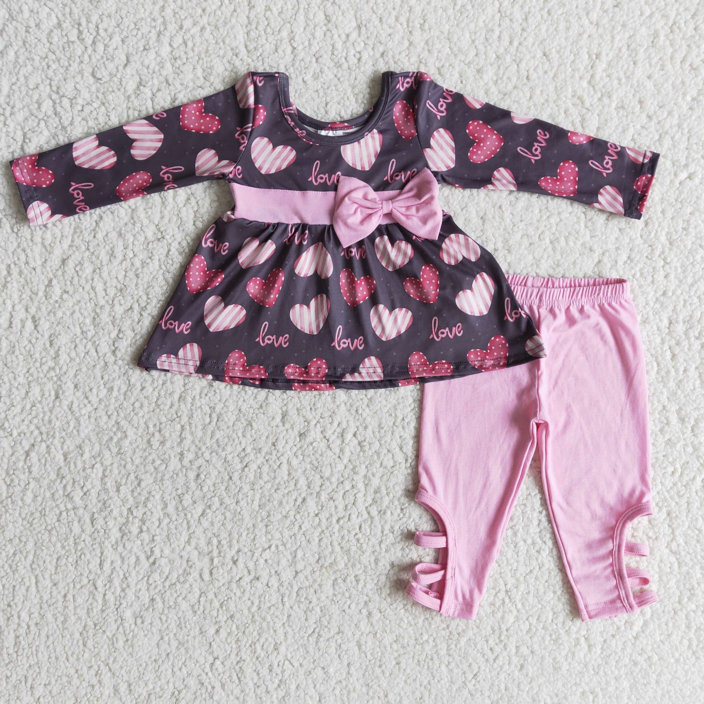 6 A26-29 baby girl clothes heart valentines day outfits-promotion 2023.12.16