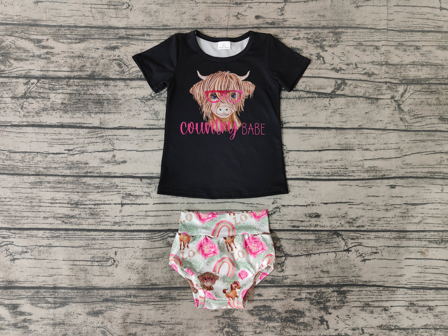 heifer black T-shirt Bummie Set C0-29