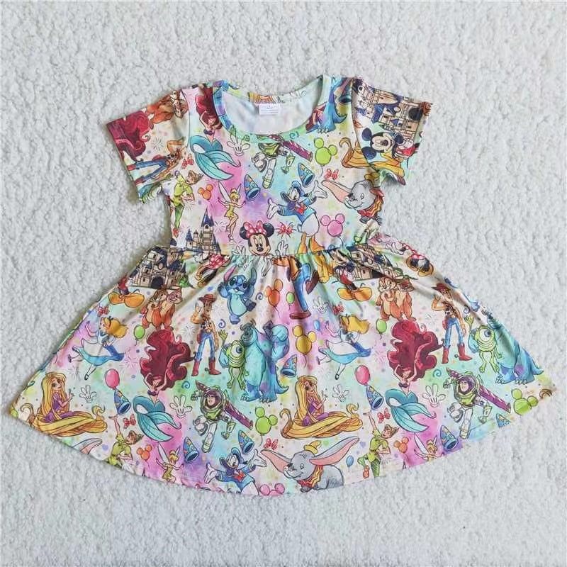 Cartoon Girl short sleeve Dresses