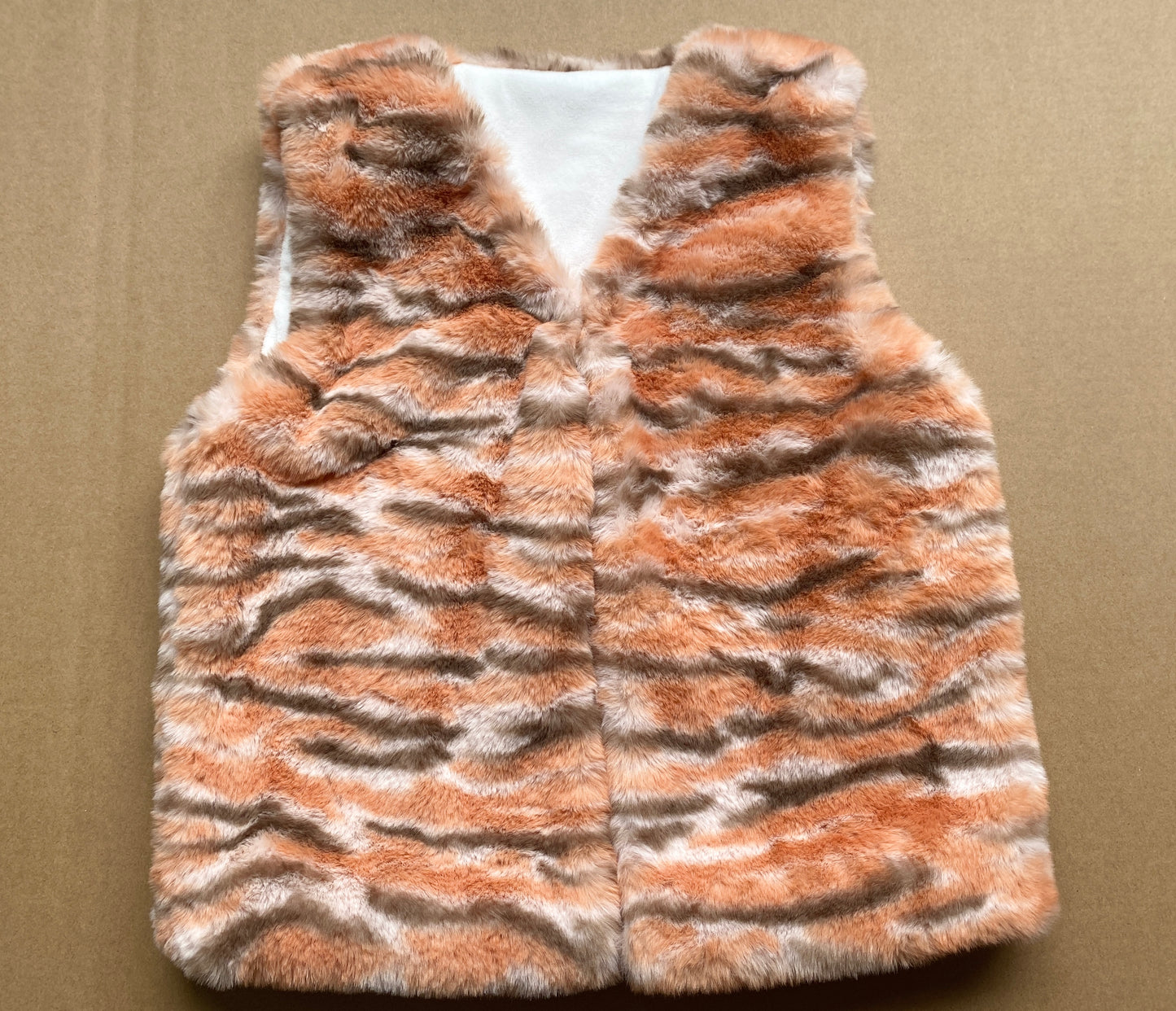 Tiger Print Plush Vest