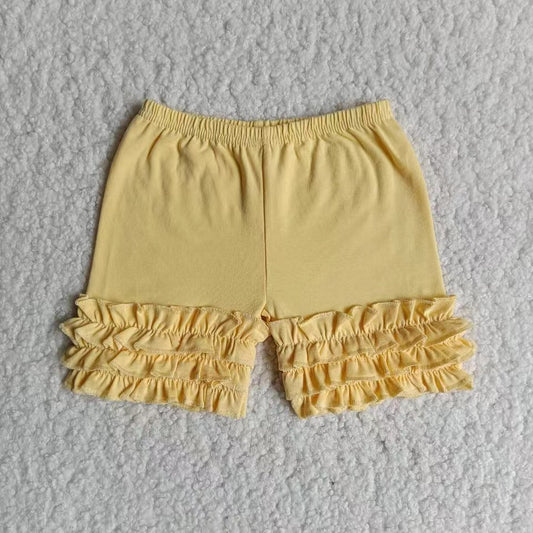 Yellow ruffle shorts