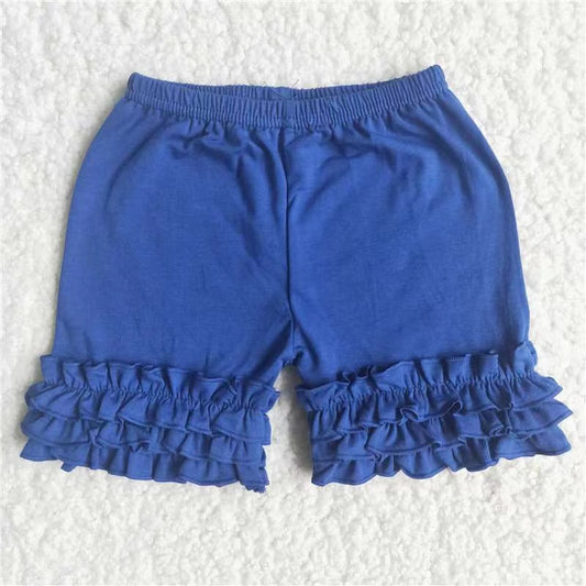 Blue ruffle shorts