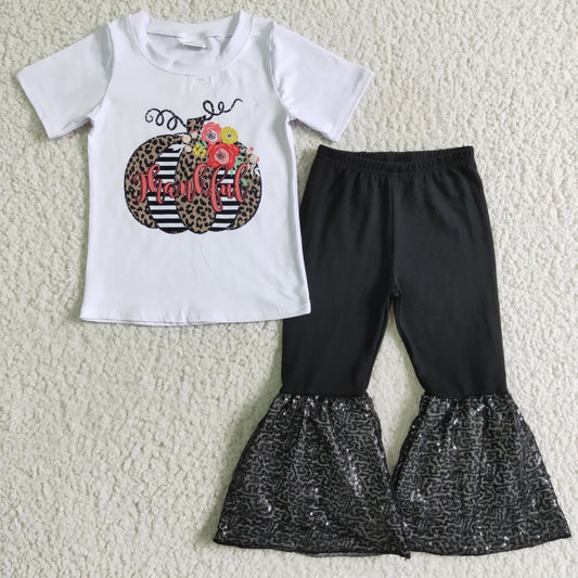 C4-14 baby girl Thankful T-shirt Sequins pants set-promotion 2023.10.9