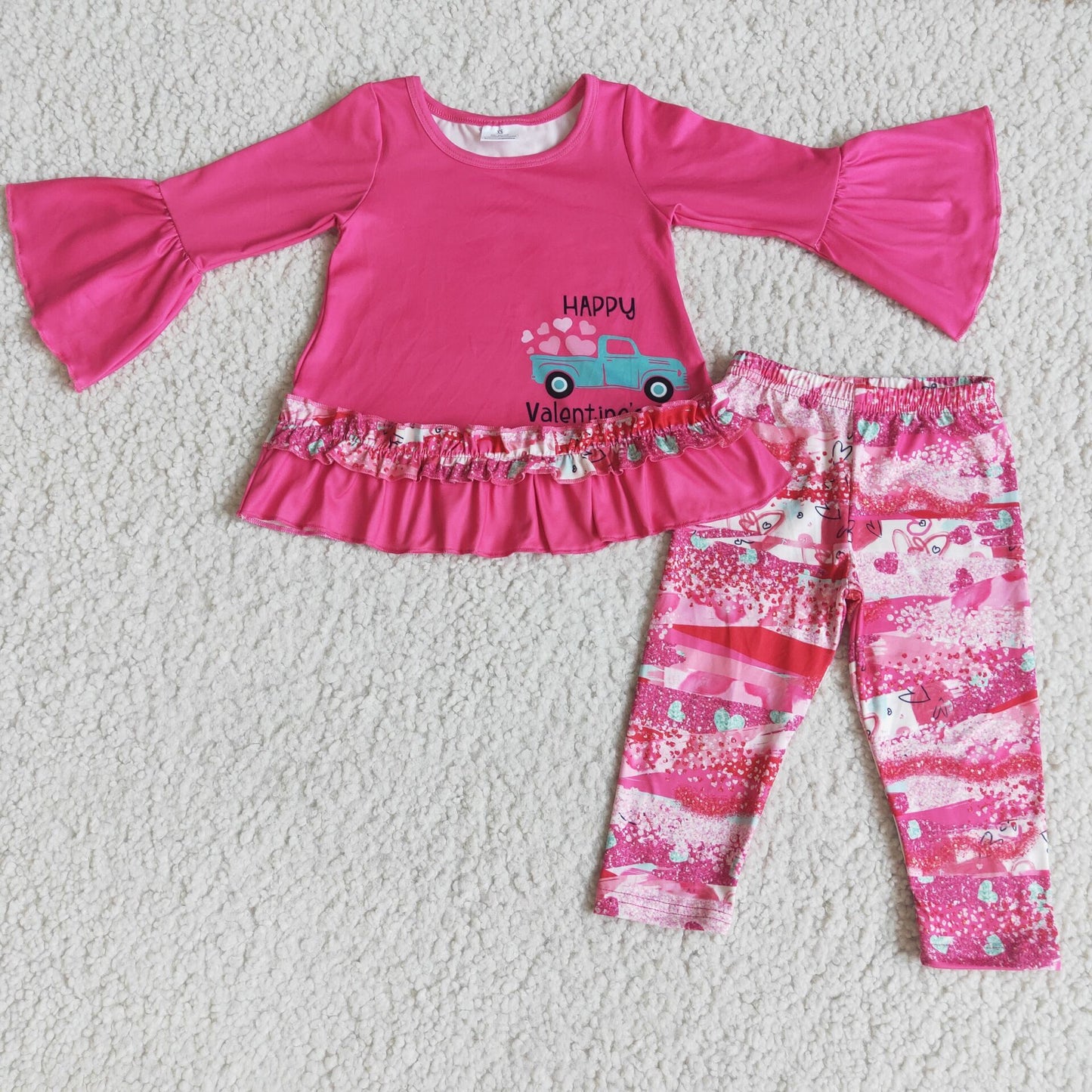 6 A22-29 baby girl clothes girl happy Valentine Day Set-promotion 2023.12.23