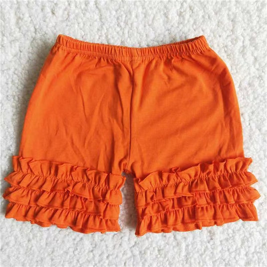 Orange ruffle shorts