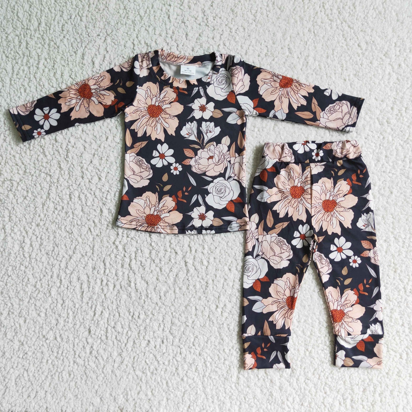 Flower long sleeve T-shirt pajamas set