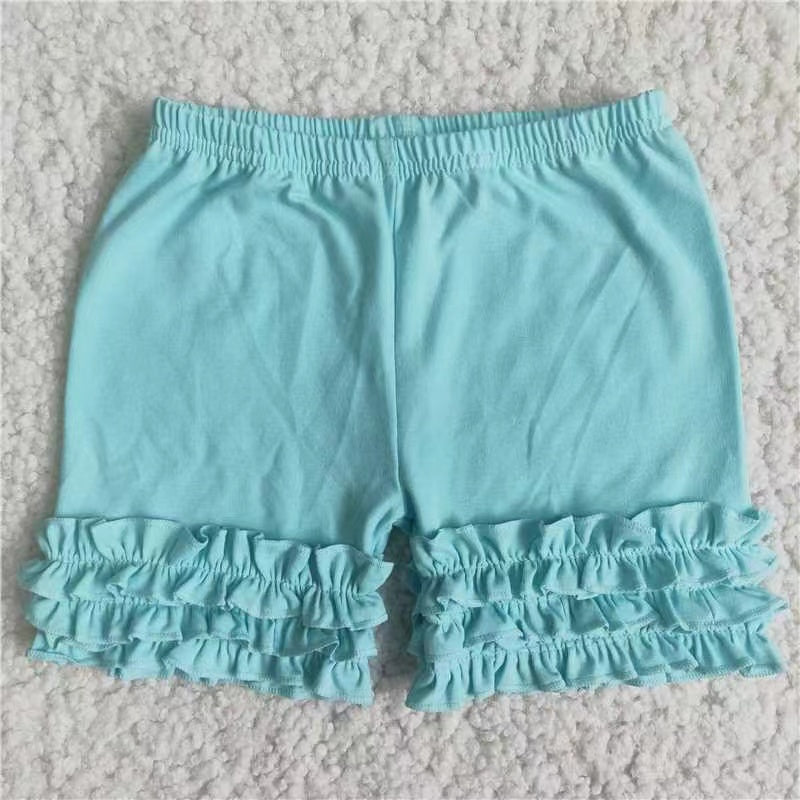 Blue ruffle shorts