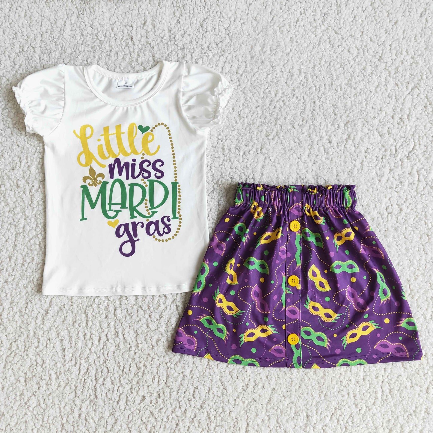 Mardi Gras Short Sleeve Dresses Set