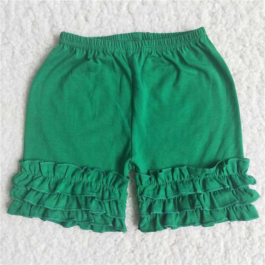 Green ruffle shorts