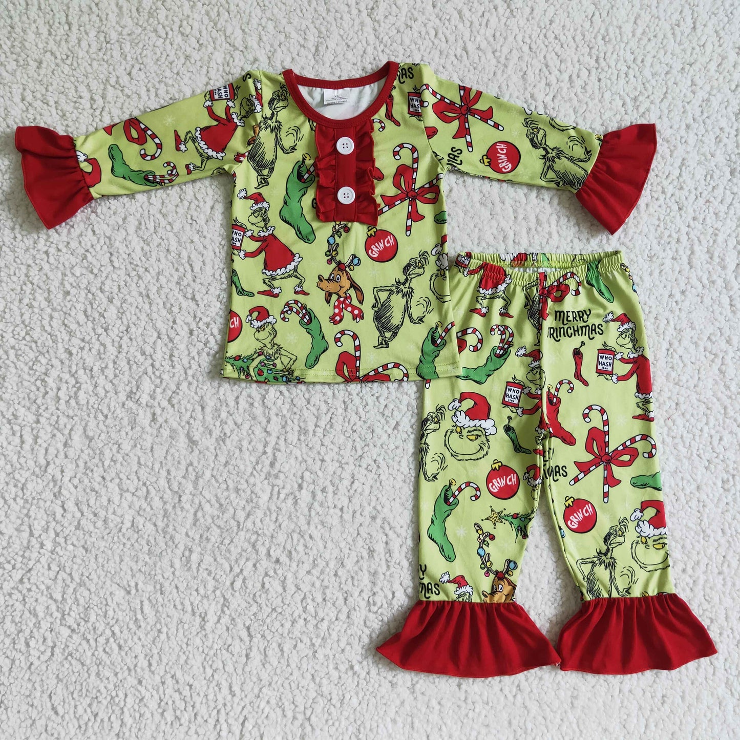 girls Christmas cartoon pajamas set GLP0204