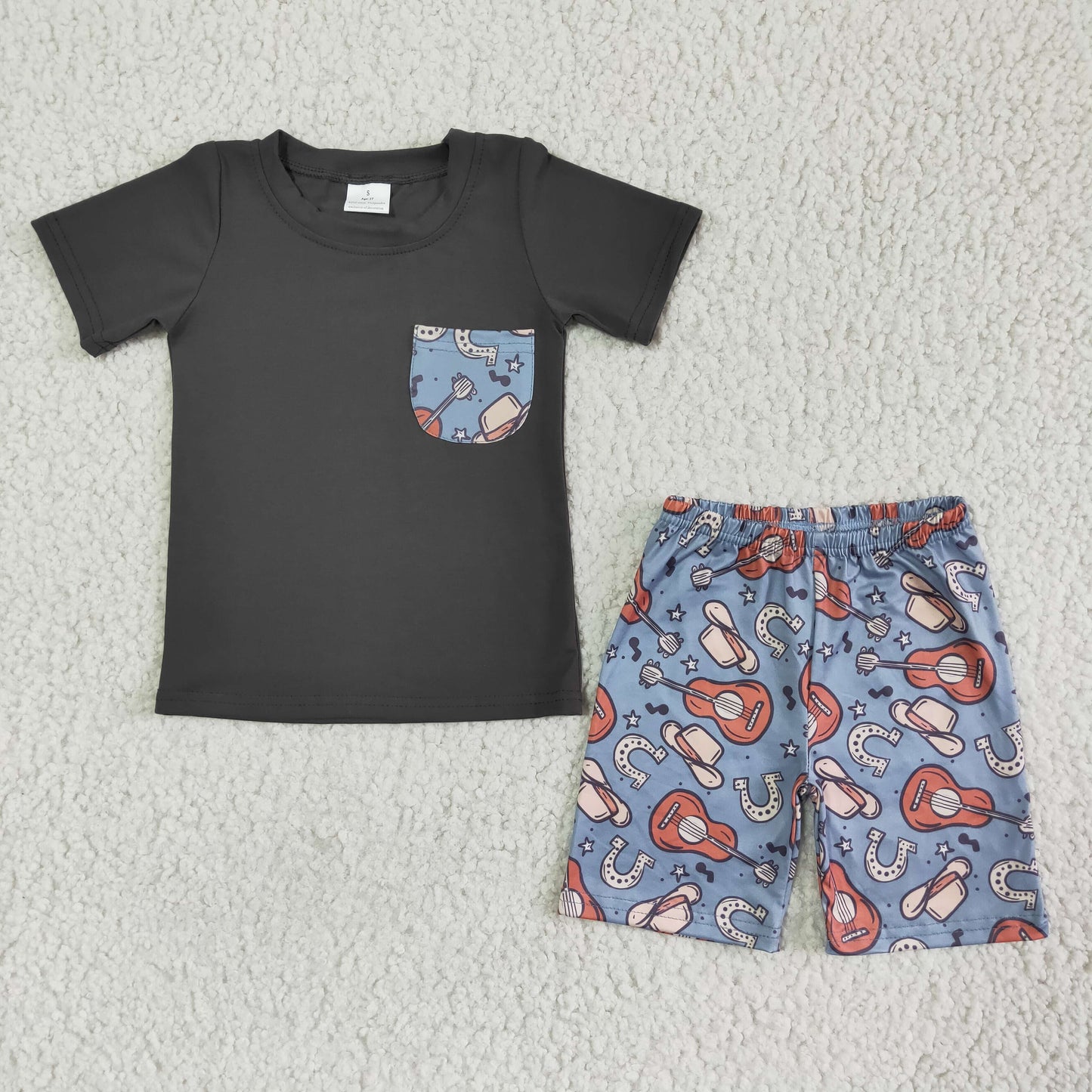 Guitar boy shorts set