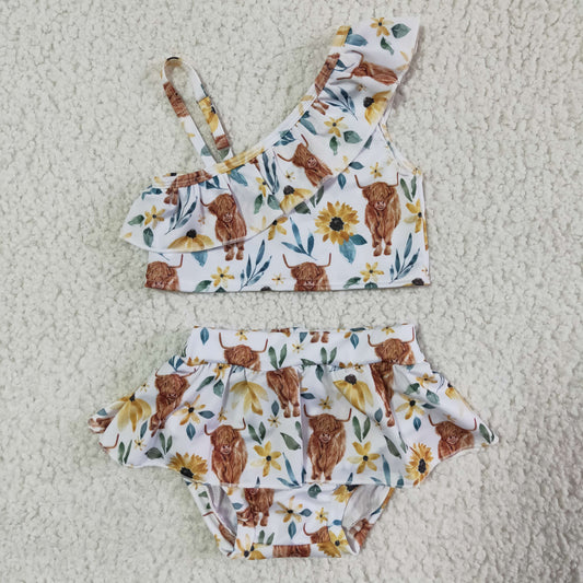 Girls Heifer & Floral Swimsuit S0025