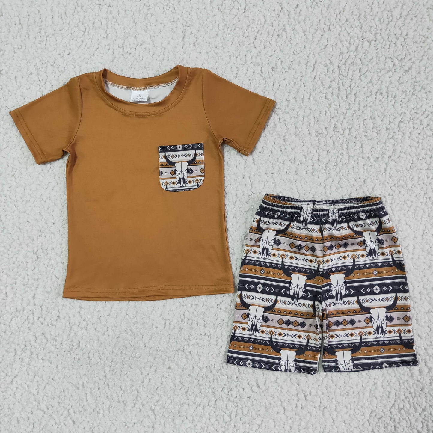 Brown Heifer boy shorts set