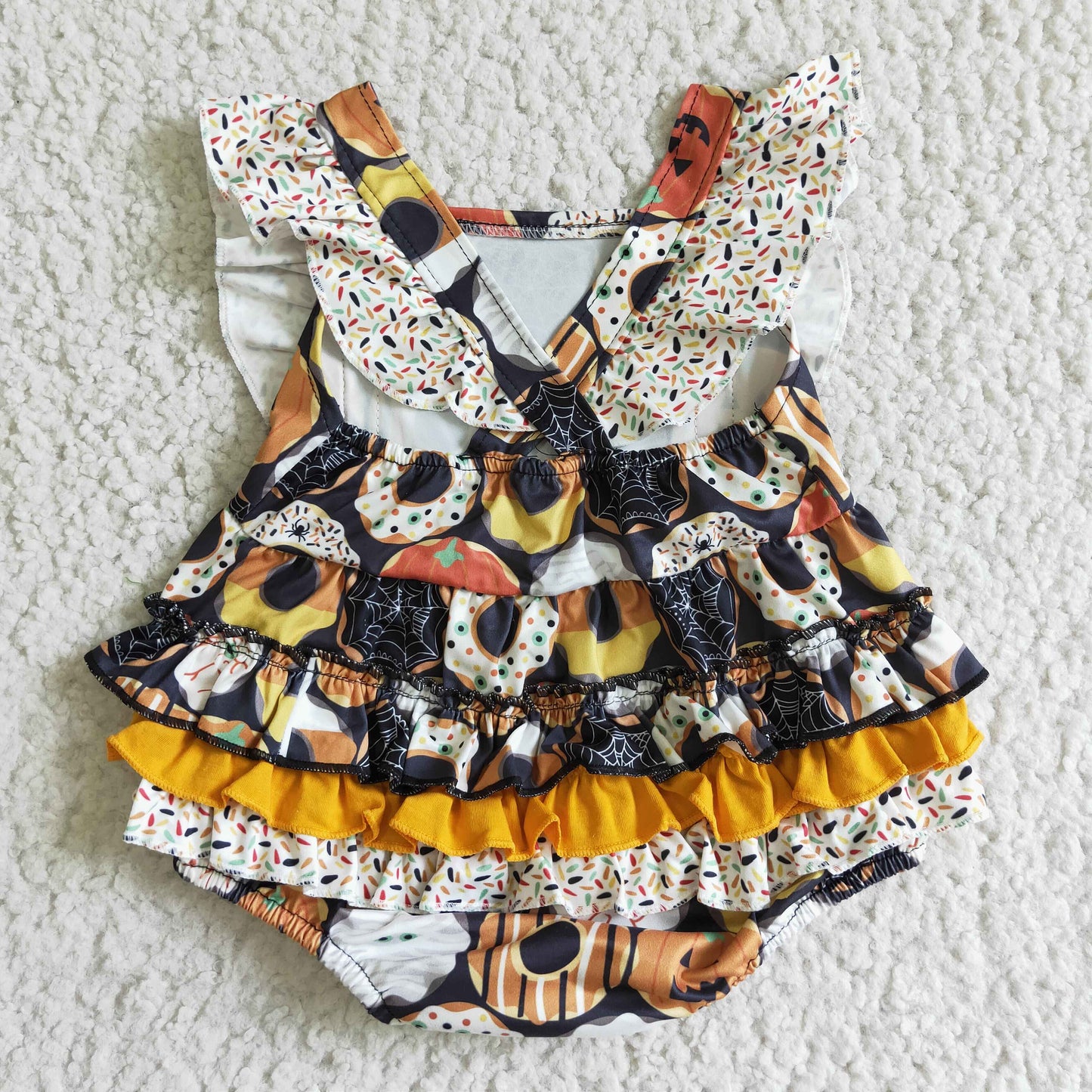 Halloween Pumpkin bubble Romper SR0079