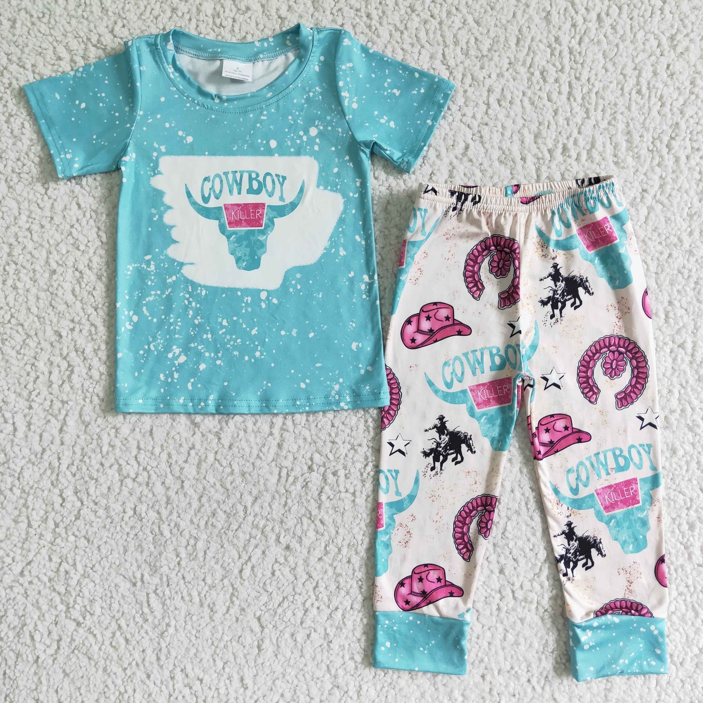 Cow boy Short Sleeve legging Pants Set -preorder