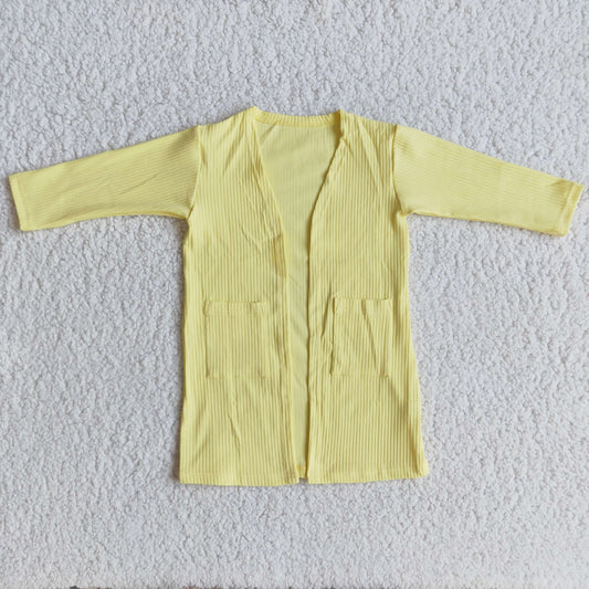 Yellow cotton Cardigan-RTS