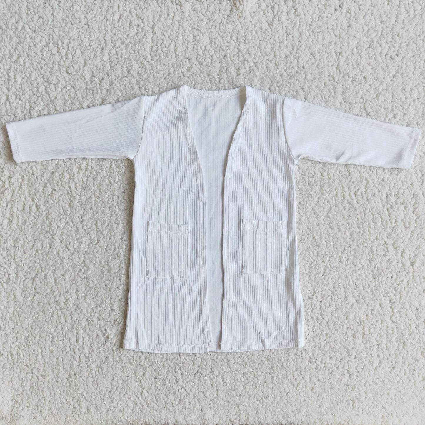 white cotton Cardigan-RTS