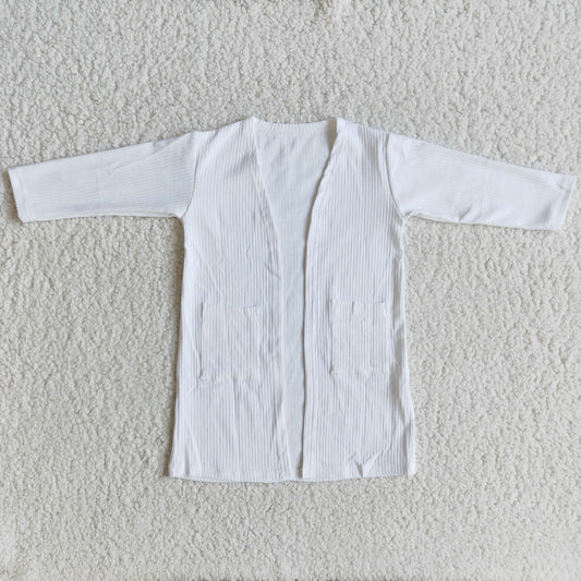 white cotton Cardigan-RTS