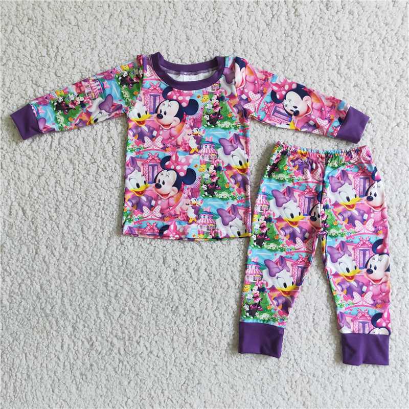 6 A1-4 baby purple cartoon pajamas set-promotion 2023.11.18