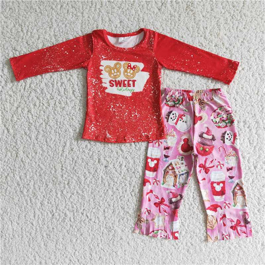 6 B1-17 baby gir red cartoon tops bottoms outfit-promotion 2023.10.16