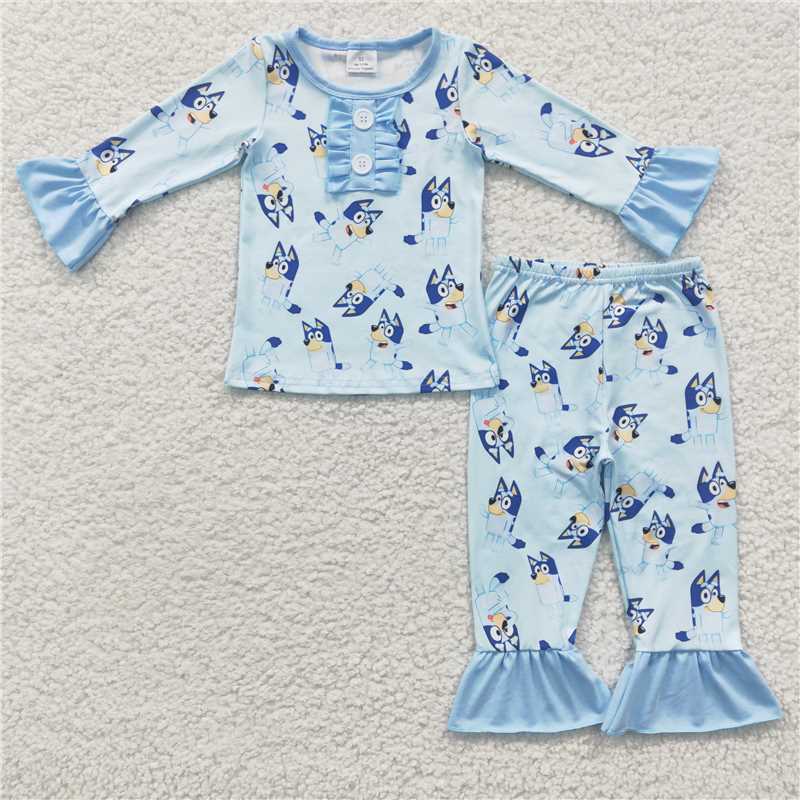 girls Cartoon pajamas set 6 C9-16