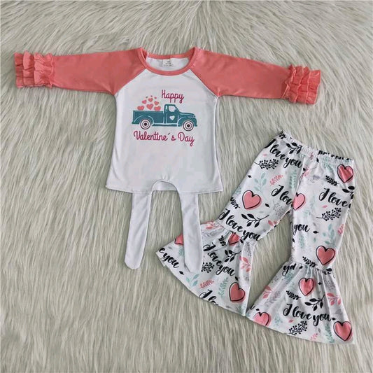 6 A27-27 baby girl Valentine's Day Love Ruffle Outfit-promotion 2023.12.30