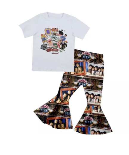 short sleeve T-shirt bell bottoms set-make custom